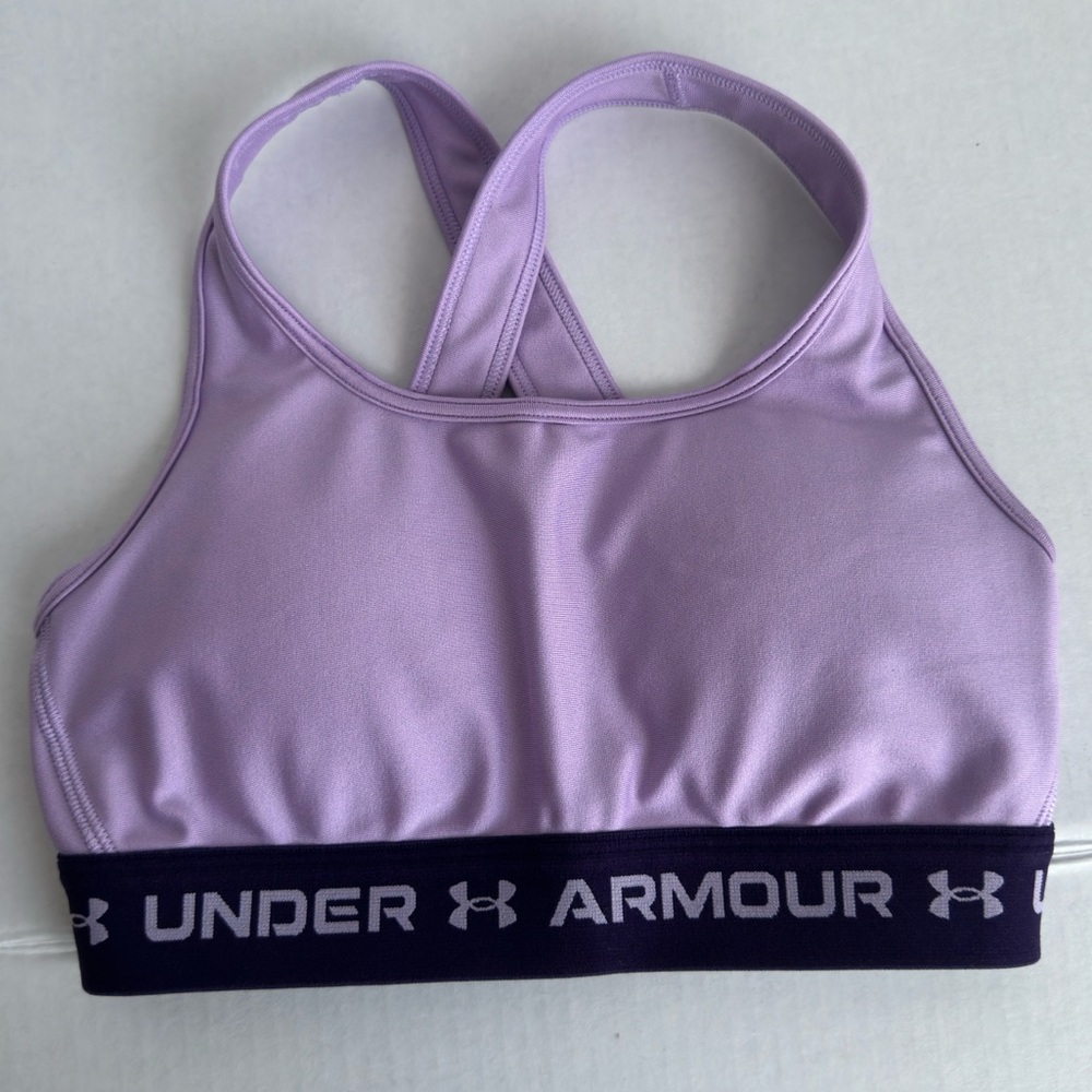 Under Armour Women’s Sports Bra Medium Mid Support Crossback Keyhole Purple